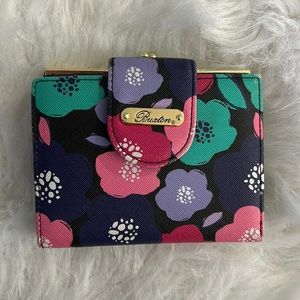 Button Floral Wallet